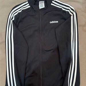 Adidas Men's Black and White Track Jacket